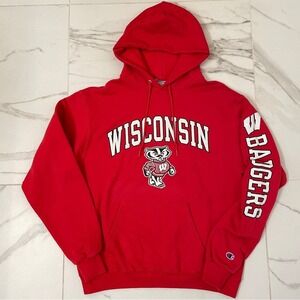 Women’s Wisconsin Badgers Authentic Champion Red Hoodie Size Medium